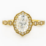 Load image into Gallery viewer, Vintage Inspired Diamond Halo Engagement Ring