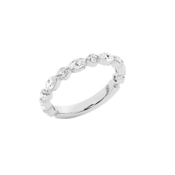 14K White Gold Diamond Stackable Ring