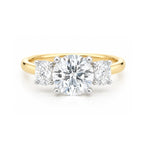 Load image into Gallery viewer, 14K White &amp; Yellow Gold 3-Stone Round Engagement Ring