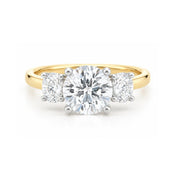 14K White & Yellow Gold 3-Stone Round Engagement Ring