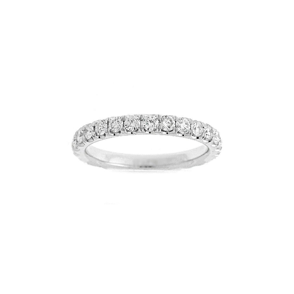 18K White Gold Diamond Wedding Eternity Band 0.94cttw
