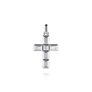 Men's Sterling Silver Geometric Cross Pendant