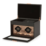 Load image into Gallery viewer, WOLF Axis Double Watch Winder With Storage
