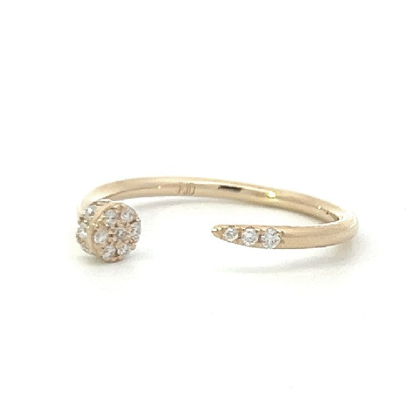 14K Yellow Gold Open Nail Diamond Ring