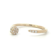 14K Yellow Gold Open Nail Diamond Ring