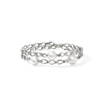 Load image into Gallery viewer, JOHN HARDY Surf Sterling Silver Double Wrap Pearl Bracelet