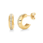 Load image into Gallery viewer, MICHAEL M 14K Yellow Gold Pavé Luxe Link Hoops