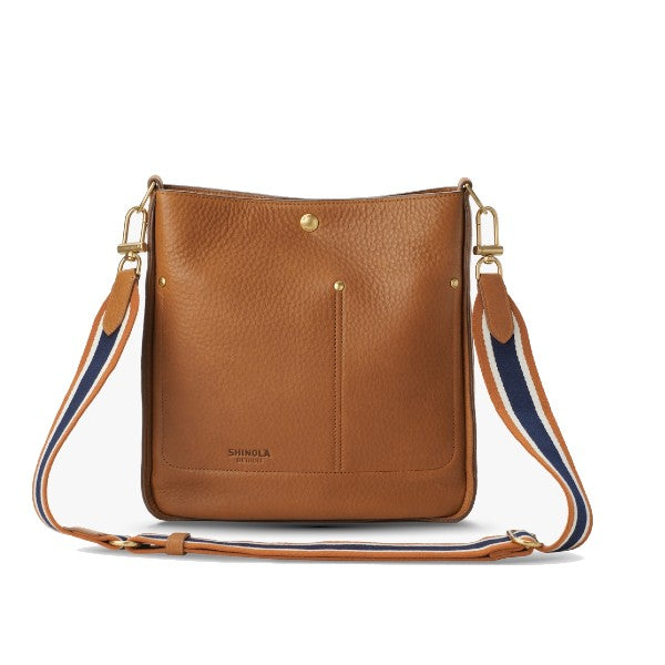 SHINOLA Natural Grain Leather The Pocket Tan Crossbody