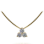 Load image into Gallery viewer, 14K Yellow Gold 3-Stone Cluster Diamond Necklace