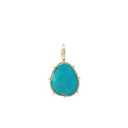 HEATHER B MOORE 14K Yellow Gold Small Turquoise Harriet Charm