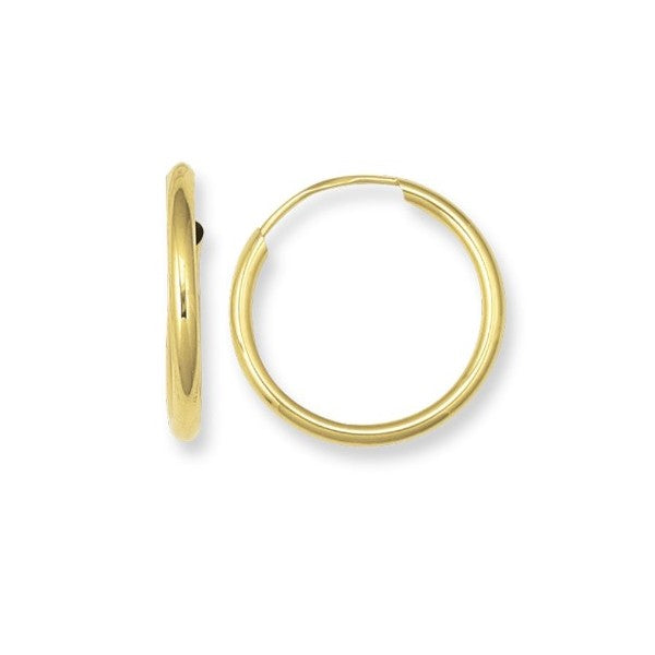 14K Yellow Gold Gold Endless Hoop Earrings