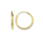 14K Yellow Gold Gold Endless Hoop Earrings