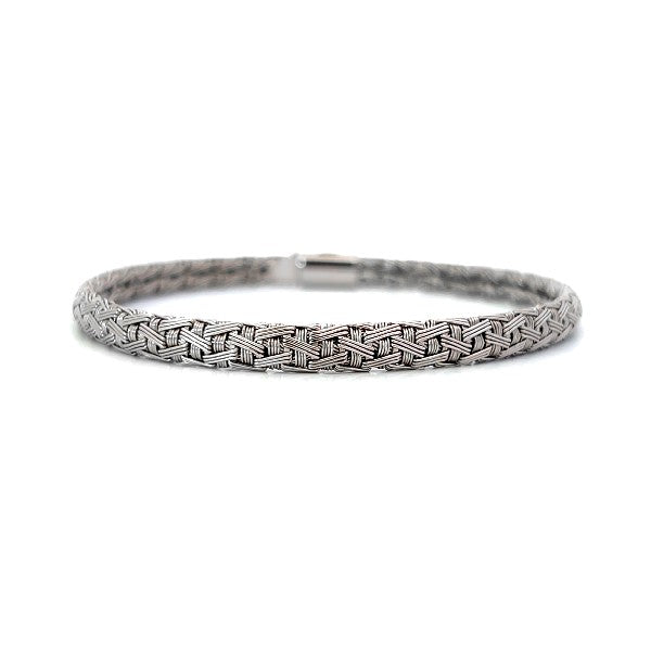18K White Gold Woven Bracelet