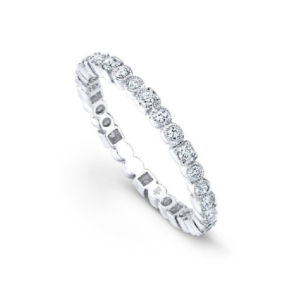 BEVERLY K 18K White Gold Diamond Eternity Wedding or Anniversary Band