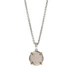 Load image into Gallery viewer, JOHN VARVATOS  Framed Mercury Dime Coin Brass/Sterling Silver Vintage Pendant Necklace
