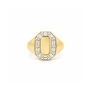 18K Yellow Gold Diamond Framed Signet Ring
