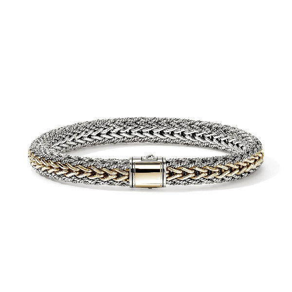 JOHN HARDY Icon Silver and 14K Gold Reversible 7.5mm Bracelet