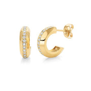 MICHAEL M 14K Yellow Gold Small Pavé Luxe Link Hoops