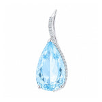 Load image into Gallery viewer, 18K White Gold Aquamarine and Diamond Pendant