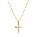Load image into Gallery viewer, 14K Yellow Gold Diamond Cross Pendant