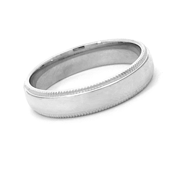Traditional 5mm Heavy Dome Wedding Band With Milgrain