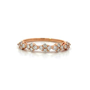 14K Rose Gold Diamond Stacking Band