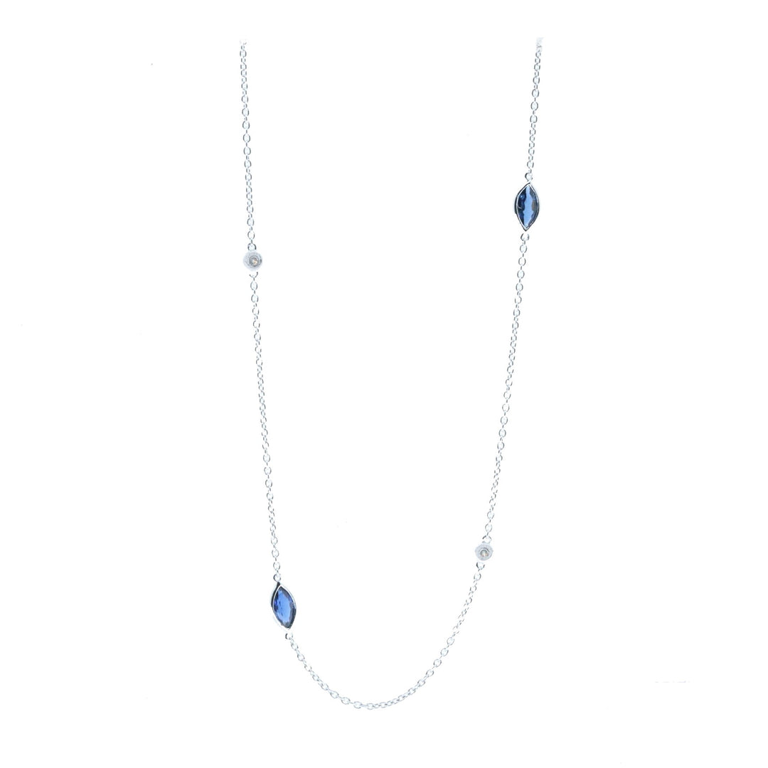 Sapphire and Diamond Station Necklace