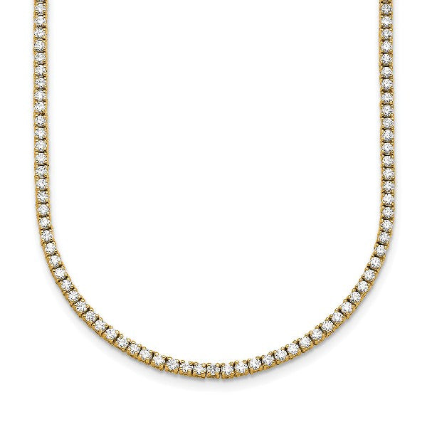 14K Yellow Gold Lab-Grown Diamond Tennis Necklace  5.33 cttw