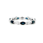 Load image into Gallery viewer, 18K White Gold Blue Sapphire And Diamond Eternity Band