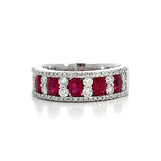 18K White Gold Ruby and Diamond Ring