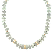 Green Amethyst Necklace with 14K Gold Beads