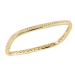 Load image into Gallery viewer, 18K Yellow Gold Modern Rounded Square Diamond Bangle
