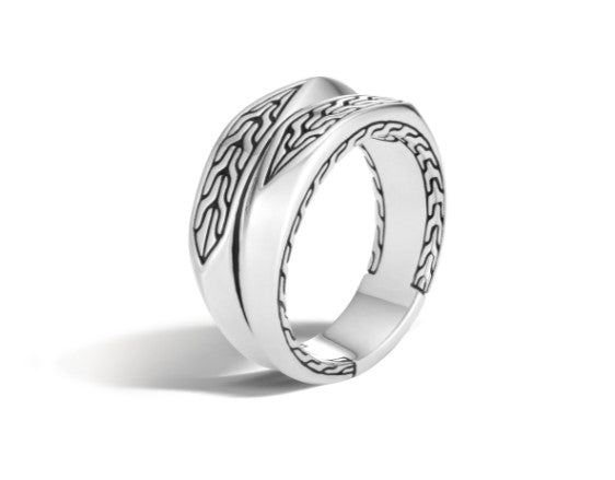 Men's Carved Chain Stacked Ring