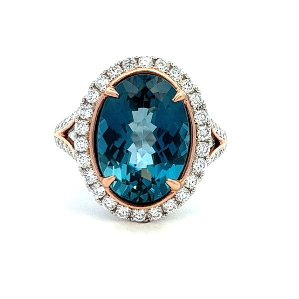 London Blue Topaz and Diamond Fashion Ring