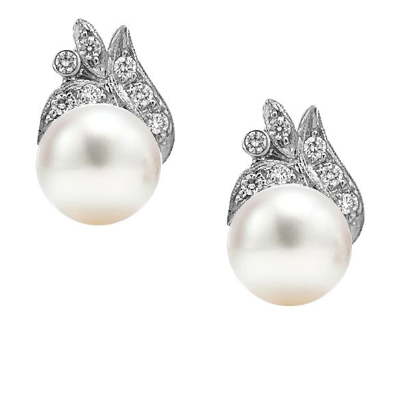 South Sea Pearl and Diamond Earrings