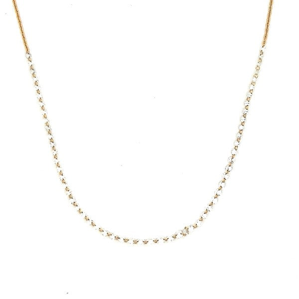 18K Yellow Gold Graduated Rose Cut Diamond Necklace