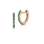 Load image into Gallery viewer, Emerald Huggie Earrings
