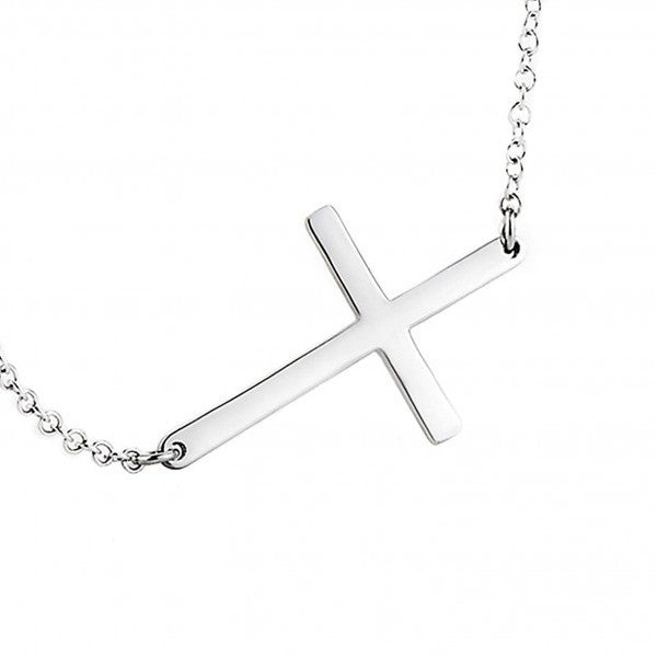 Silver Sideways Cross