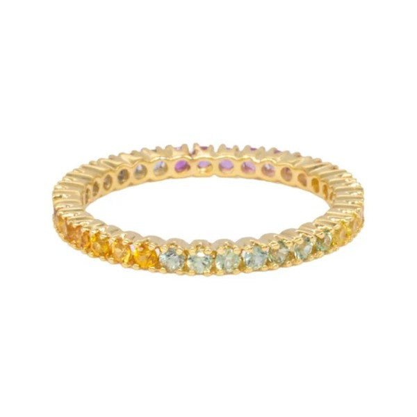 SETHI COUTURE 18K Yellow Gold Rainbow Sapphire Band