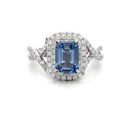Emerald Cut Double Halo Ring