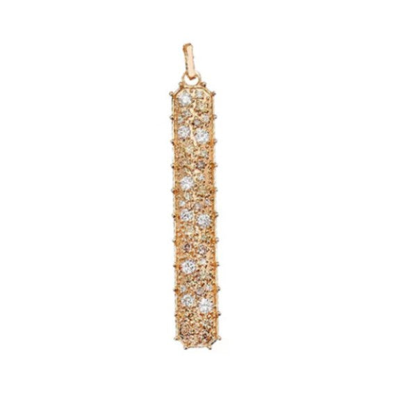 SETHI COUTURE 18K Rose Gold Confetti White Diamond Tag Pendant