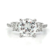 14K White Gold 3-Stone Engagement Ring