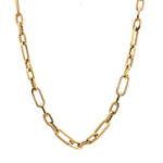 Load image into Gallery viewer, 14K Yellow Gold Semi-Solid Alternating Link Paperclip Chain Necklace 24 Inches