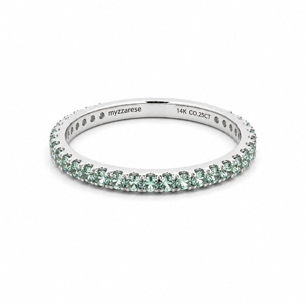 14K White Gold Alexandrite Stackable Ring