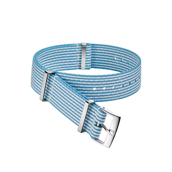OMEGA NATO Striped Blue & White 19-20mm Strap