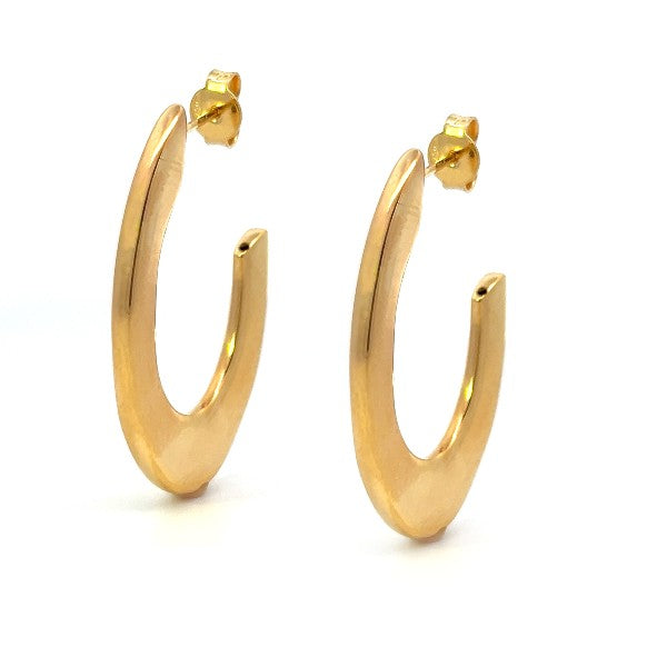 18K Yellow Gold J-Hoop Earrings