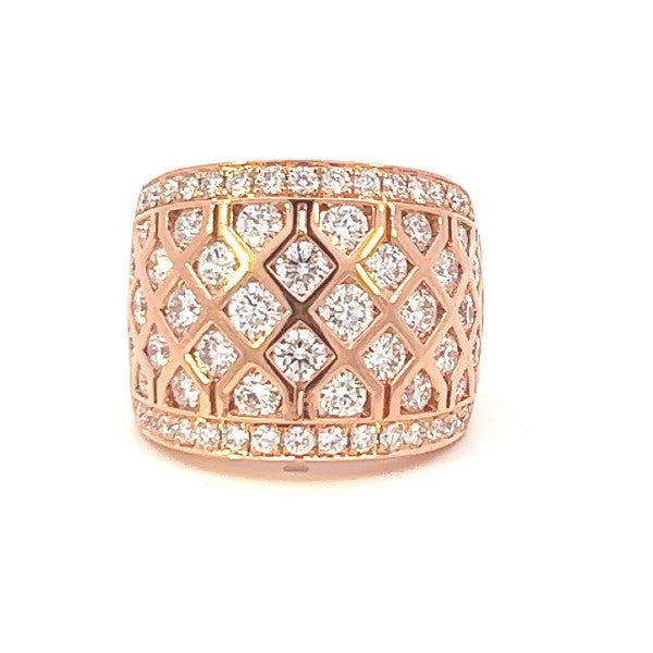 Rose Gold Lattice Diamond Ring