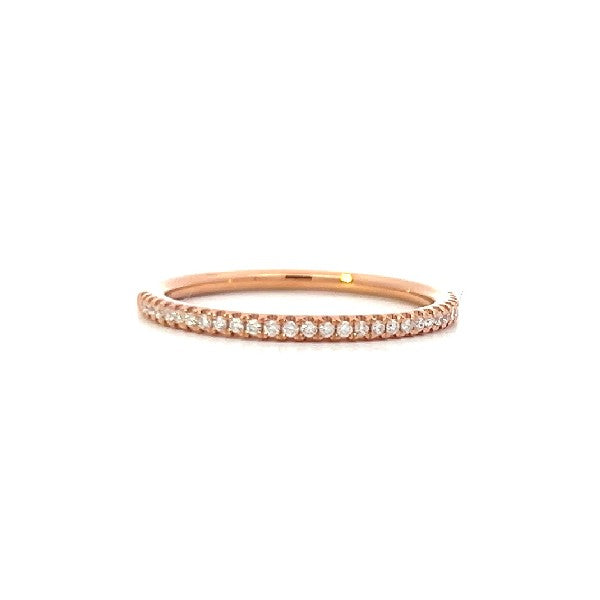 18K Rose Gold Wedding Band 0.10cttw