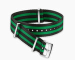 Load image into Gallery viewer, OMEGA NATO 5-Stripe Black and Green Strap 19-20mm
