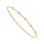 Load image into Gallery viewer, 14K Yellow Gold Flexible Diamond Station Bangle Bracelet